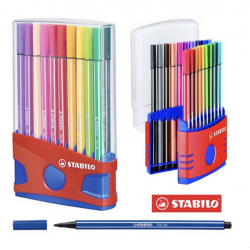 Rotulador Stabilo Pen 68. Estuche de 20 rotuladores abierto