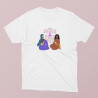 Camiseta blanca con diseño de It's Mancho: Libres y fuertes