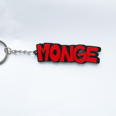 Llavero rojo con diseño del escritor de graffiti Monge