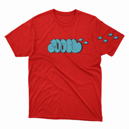 Camiseta roja con diseño del escritor de graffiti Zoan