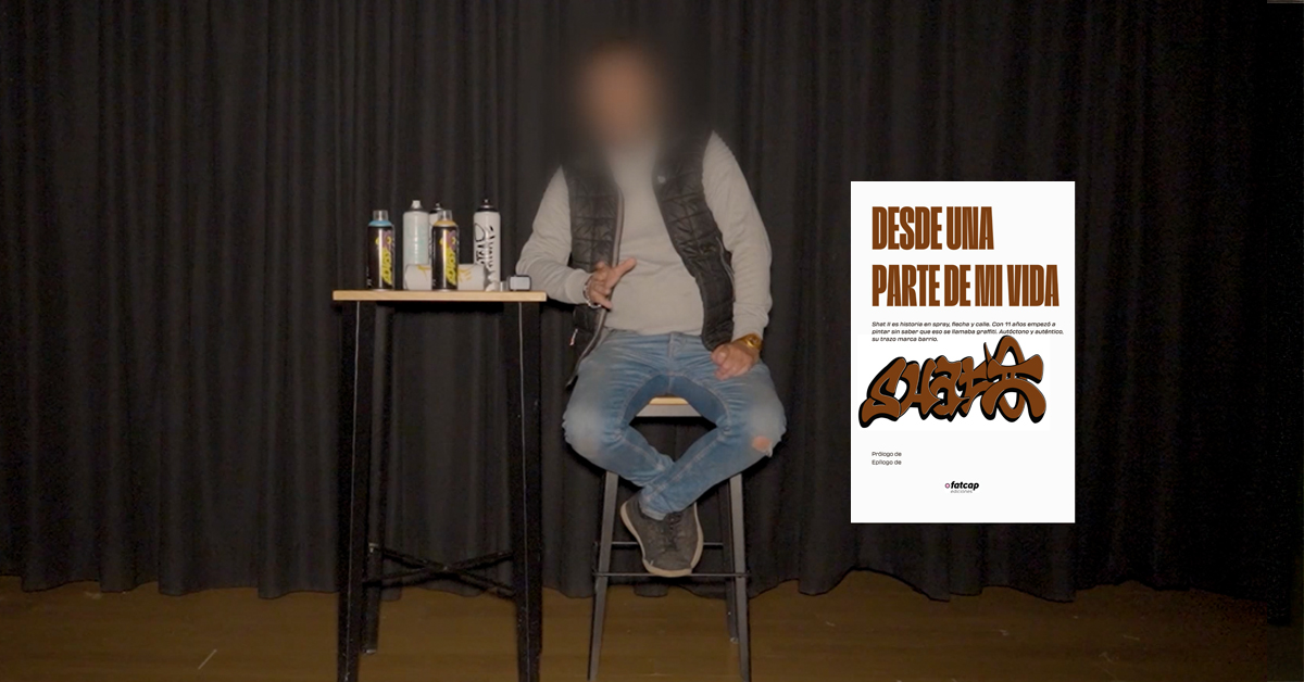 Shat II, con libro de graffiti en Ediciones Fatcap